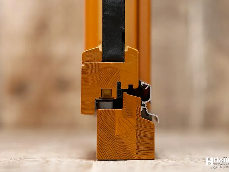 Profilecke des Hellmiß Holzfensters IV 67