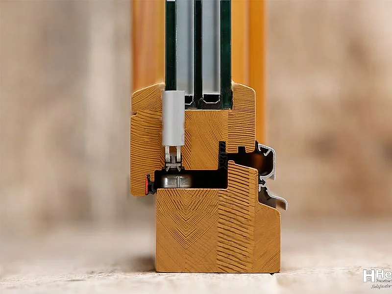 Profilecke des Hellmiß Holzfensters IV 87 Premium
